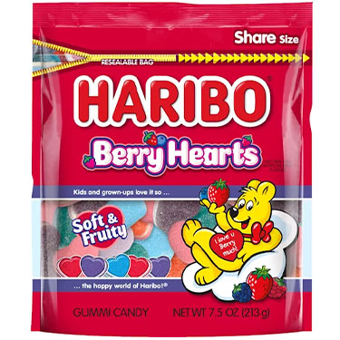 Haribo Valentine Berry Hearts 7.5oz Bag