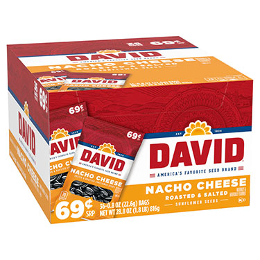 David Sunflower Seeds Nacho Cheese 0.8oz 36ct