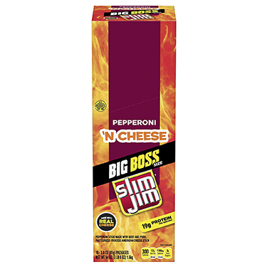Slim Jim Big Boss Pepperoni n Cheese 18ct Box Expires February 27th 2026