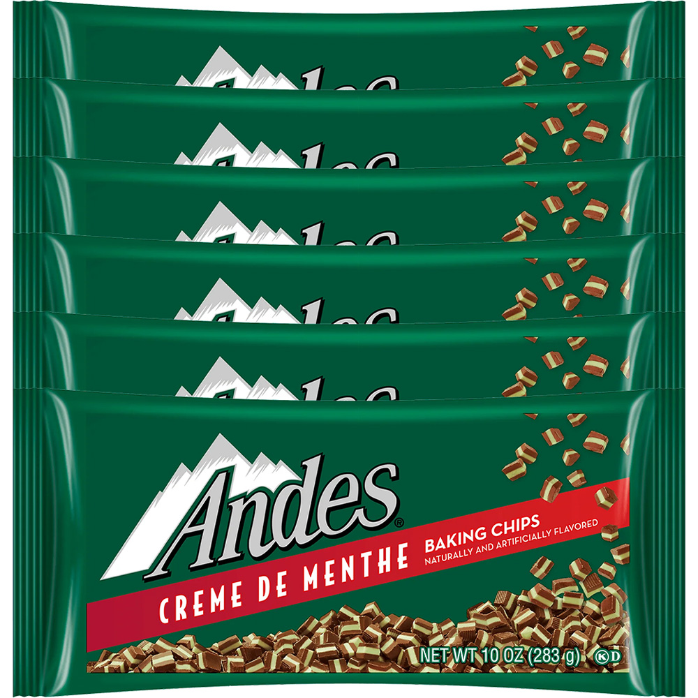 Andes Creme De Menthe Baking Chips 10oz Bag, Pack of 6
