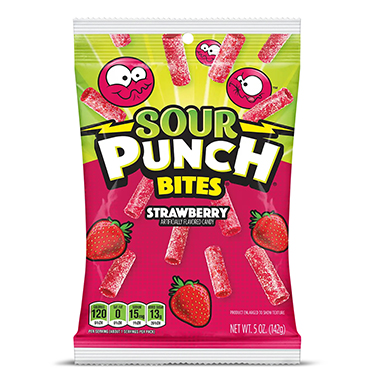 Sour Punch Strawberry Bites 5oz Bag Expires September 30th 2025