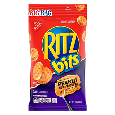 Ritz Bits Peanut Butter Crackers 3oz Bag Expires September 30th 2026