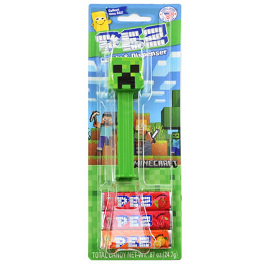 PEZ Dispenser Minecraft Creeper with Candy Rolls