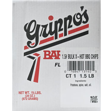 Grippos BBQ Potato Chips X HOT 1.5lb Box Expires March 23rd 2026