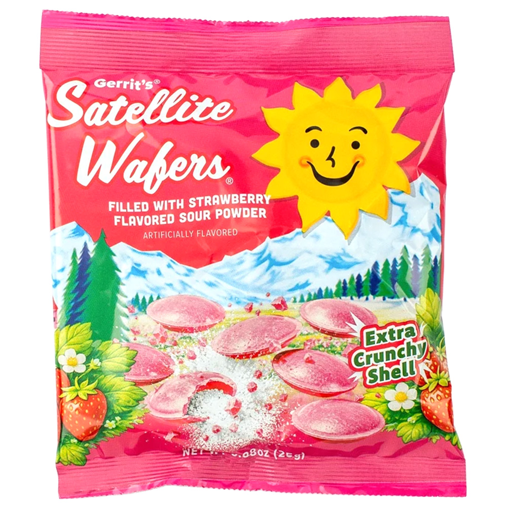 Gerrits Satellite Wafers Crunchy Strawberry 0.88oz Bag