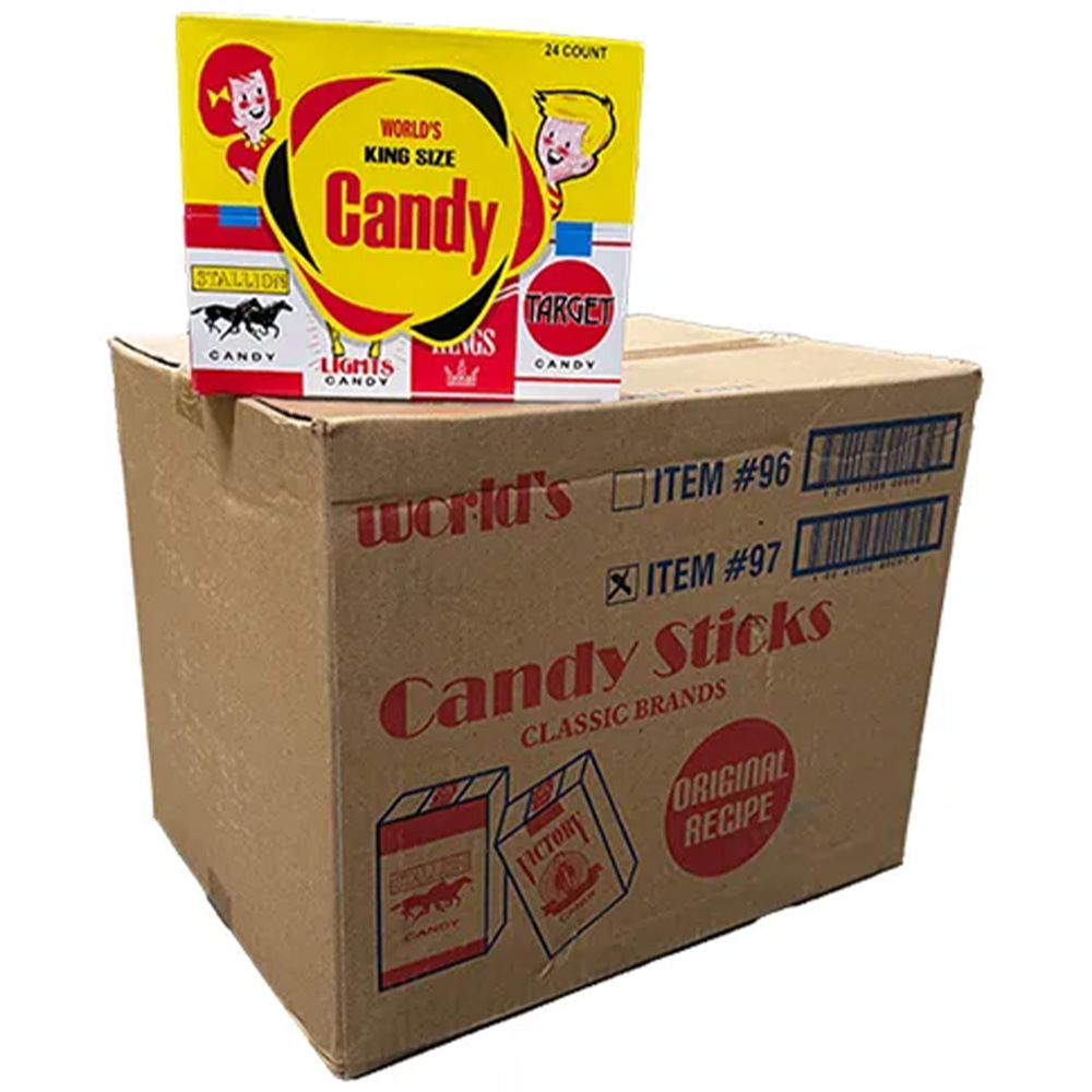 World's King Size Candy Cigarettes 24ct Case