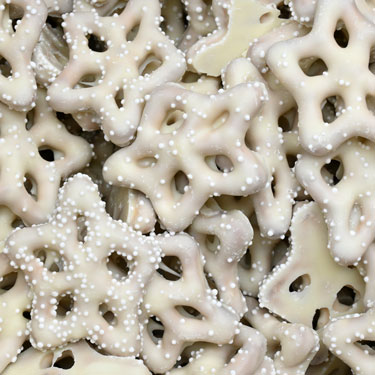 Hayden Valley Foods Yogurt Star Pretzels with White Nonpareils 1lb