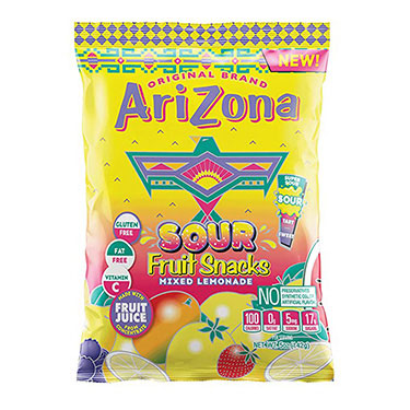 Arizona Fruit Snacks Sour Mixed Lemonade 5oz Bag Expires September 3rd 2025