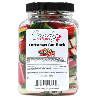 Candy Retailer Cut Rock Christmas Candy 14oz