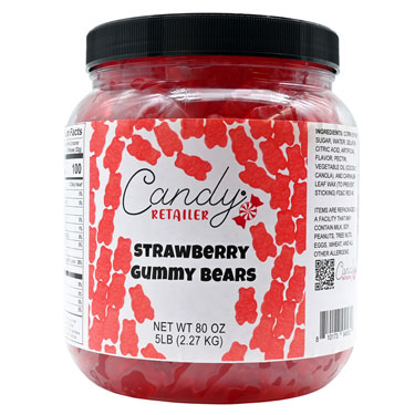 Candy Retailer Gummy Bears Strawberry 5 Lb Jar