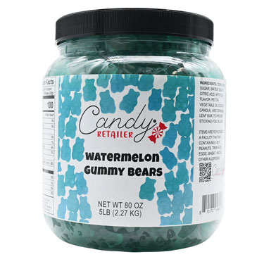 Candy Retailer Gummy Bears Watermelon 5 Lb Jar