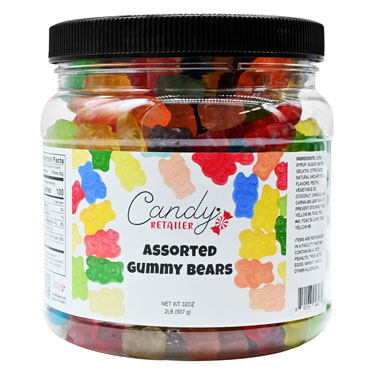 Candy Retailer Gummy Bears Assorted 32oz Jar