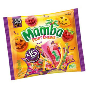 Mamba Assorted Fruit Chews Halloween Trick Or Treat 45ct Bag