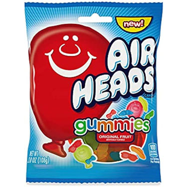 Airheads Gummies Original Fruit 3.8oz Bag 