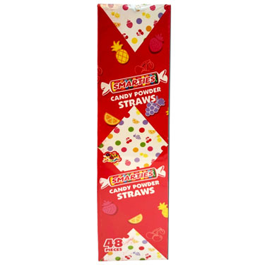 Alberts Smarties Candy Powder Straws 48ct 