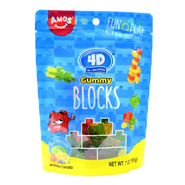 Amos 4D Gummy Blocks 7oz Bag 