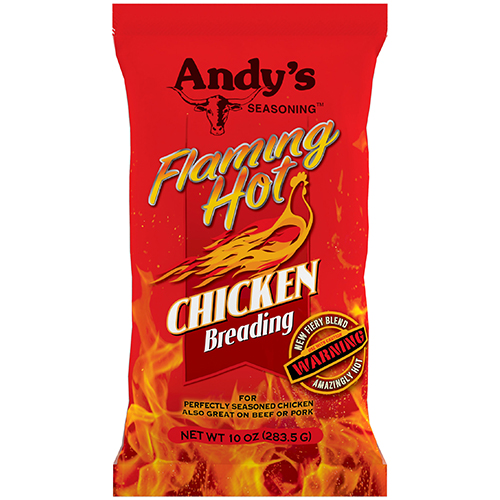 Andys Seasoning Flamin Hot Chicken Breading 10oz Bag 