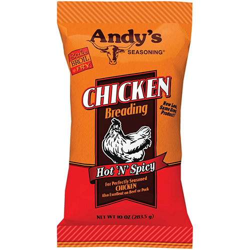 Andys Seasoning Hot N Spicy Chicken Breading 10oz Bag 