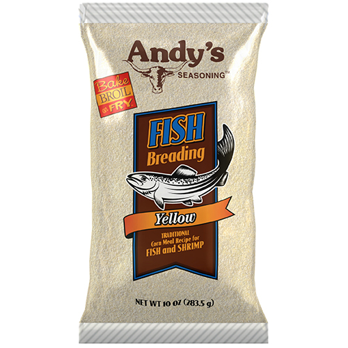 Andys Seasoning Yellow Fish Breading 10oz Bag 