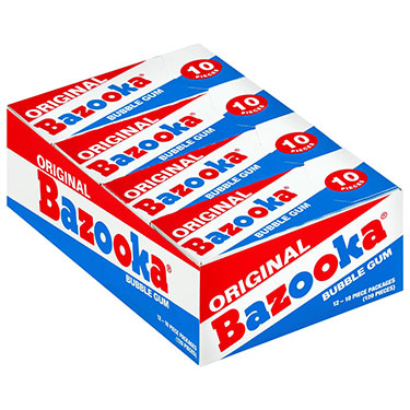 Bazooka Original Bubble Gum 10 Piece Wallet Pack 12ct 