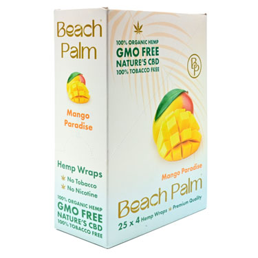 Beach Palm Hemp Wraps Mango Paradise 25 Packs of 4 