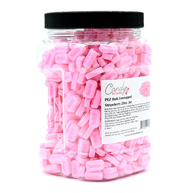 Candy Retailer PEZ Bulk Unwrapped Strawberry 20oz Jar 