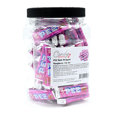 Candy Retailer PEZ Bulk Wrapped Raspberry 1Lb Jar 