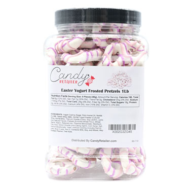 Candy Retailer Easter Yogurt Frosted Pretzels 1 Lb Jar 