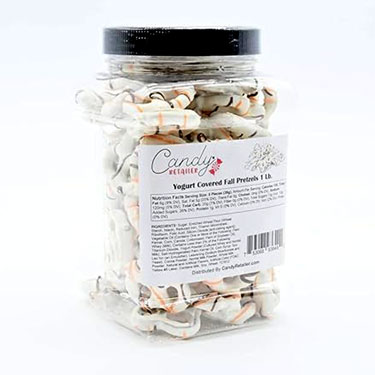 Candy Retailer Yogurt Covered Fall Pretzels 1 Lb Jar 