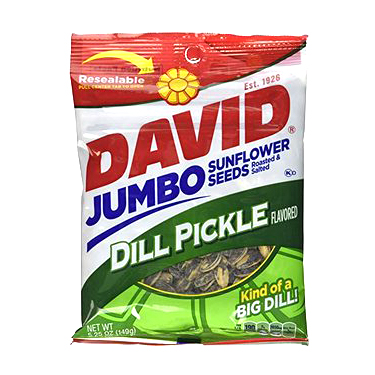 David Jumbo Dill Pickle Sunflower Seeds 5.25oz Bag Expires January 26th 2025 