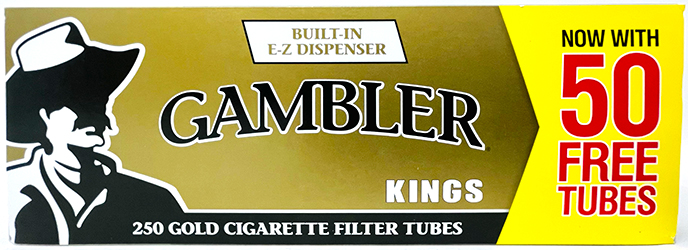 Gambler Cigarette Tubes Gold King Size 250ct Box 