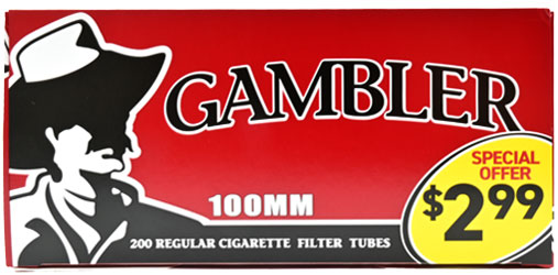 Gambler Cigarette Tubes Regular 100 PP 2.99 200ct Box 