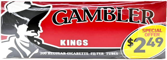 Gambler Cigarette Tubes Regular PP 2.49 200ct Box 