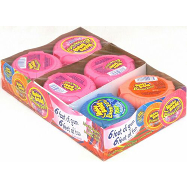 Hubba Bubba Bubble Tape Sour Blue Raspberry Gum - 6 ct.