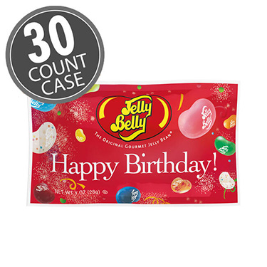 Jelly Belly Happy Birthday Assorted Flavors 1 oz Bag 30 ct Box 