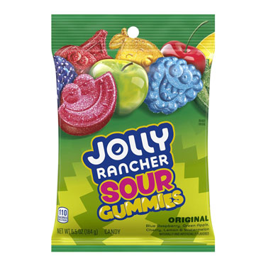 Jolly Rancher Gummies Sours 6.5oz Peg Bag 