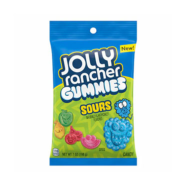 Jolly Rancher Gummies Sours 6.5oz Peg Bag 