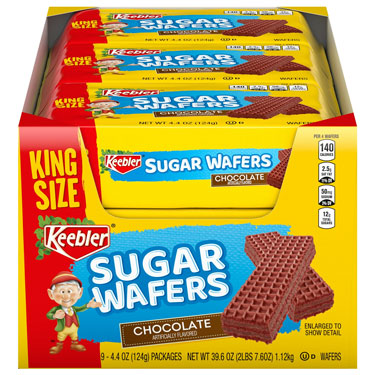 Keebler Sugar Wafers Chocolate King Size 4.4oz 9 ct Box 