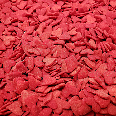 Candy Retailer Jumbo Red Heart Shaped Cupcake Sprinkles 4 oz 