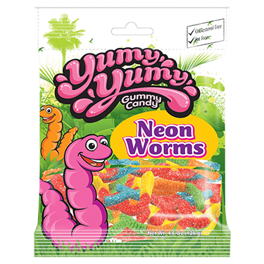 Kervan Neon Worms 4.5oz Bag 