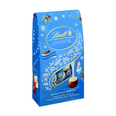 Lindt Christmas Holiday Snowman Milk and White Chocolate 8.5oz Bag 