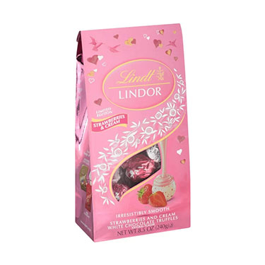 Lindt Valentines Day Lindor Strawberries and Cream 8.5oz Bag 