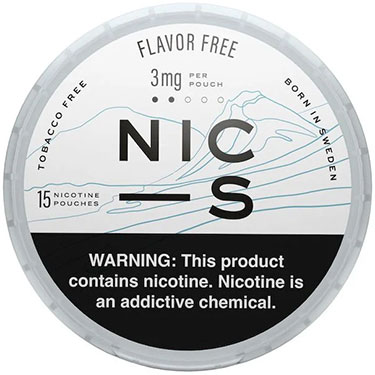 NIC S Nicotine Pouches Flavor Free 3mg 5ct 