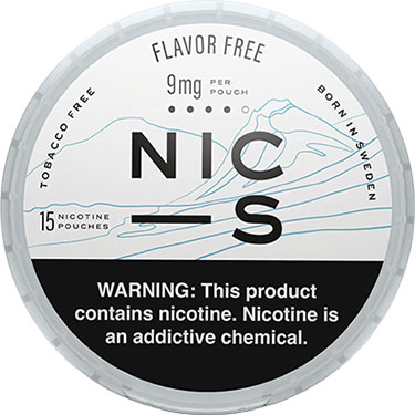 NIC S Nicotine Pouches Flavor Free 9mg 5ct 