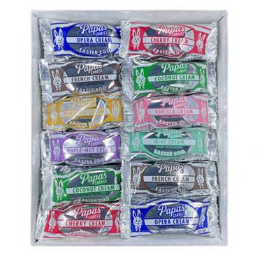 Papas Chocolate Covered Assorted Opera Cream Eggs 24ct Box