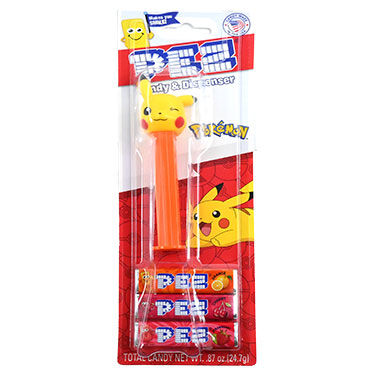 PEZ Dispenser Pokemon Pikachu Winking with Candy Rolls 