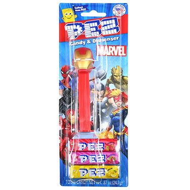 PEZ Dispenser Marvel Iron Man with Candy Rolls 