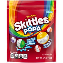 Skittles Freeze Dried Popd Original 5.5oz Bag Expires July 1st 2026