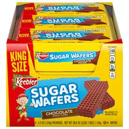 Keebler Sugar Wafers Chocolate King Size 4.4oz 9 ct Box Expires November 26th 2025