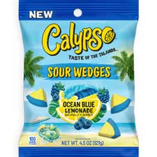 Calypso Sour Wedges Ocean Blue Lemonade 4.5oz Bag